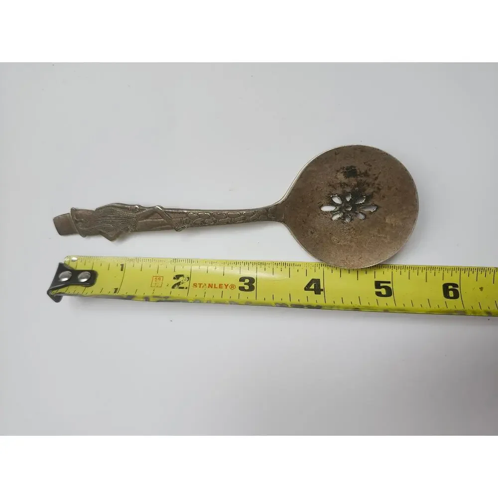Vintage Mr. Peanut Carlton Silverplate Slotted Nut Spoon Planters‎ Promo 1940s